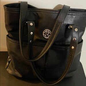 Black Relic Shoulder Bag with Silver Hatdware